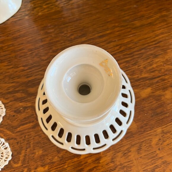 Antique Porzellanfabrik Moschendorf reticulated pedestal dish - Picture 7 of 10